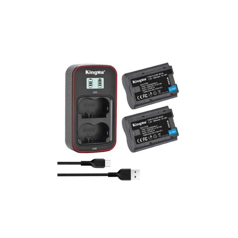 Bộ 2 pin – 1 sạc Kingma NP-W235 cho Fujifilm
