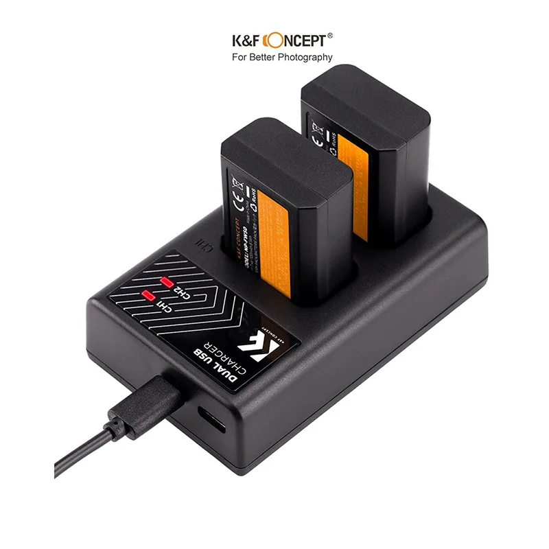 Bộ 2 Pin + Hub sạc K&F CONCEPT NP-FW50 (KF28.0015) 2