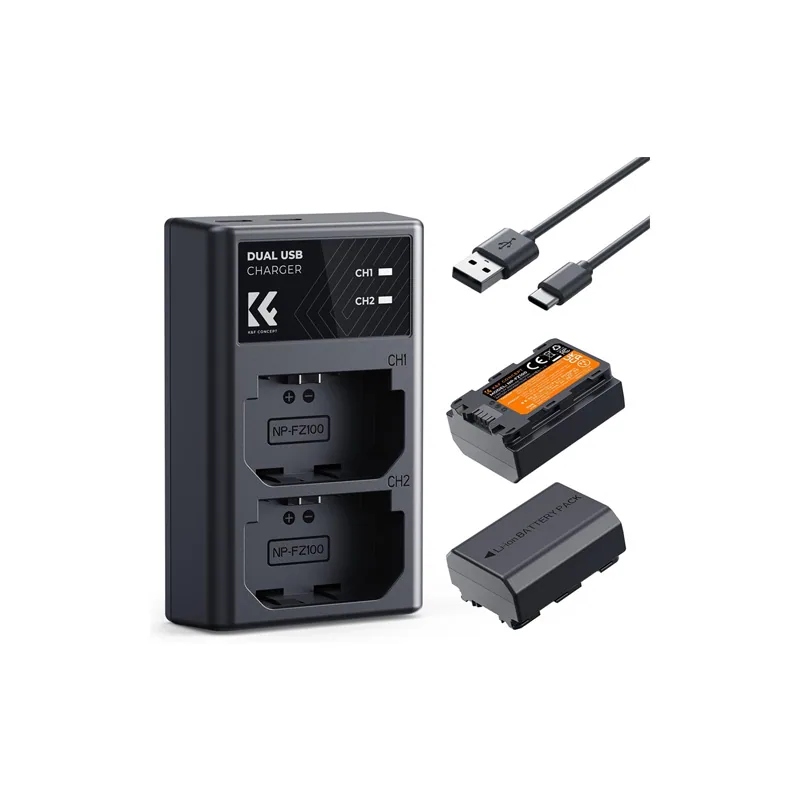 Bộ 2 Pin + Hub sạc K&F CONCEPT NP-FZ100 2280mAH (KF28.0016)