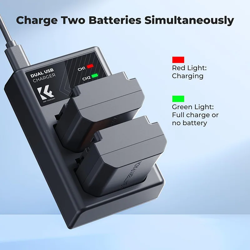 Bộ 2 Pin + Hub sạc K&F CONCEPT NP-FZ100 2280mAH (KF28.0016) 6