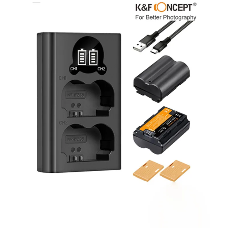 Bộ 2 Pin + Hub sạc K&F CONCEPT NP-W235 (KF28.0018)