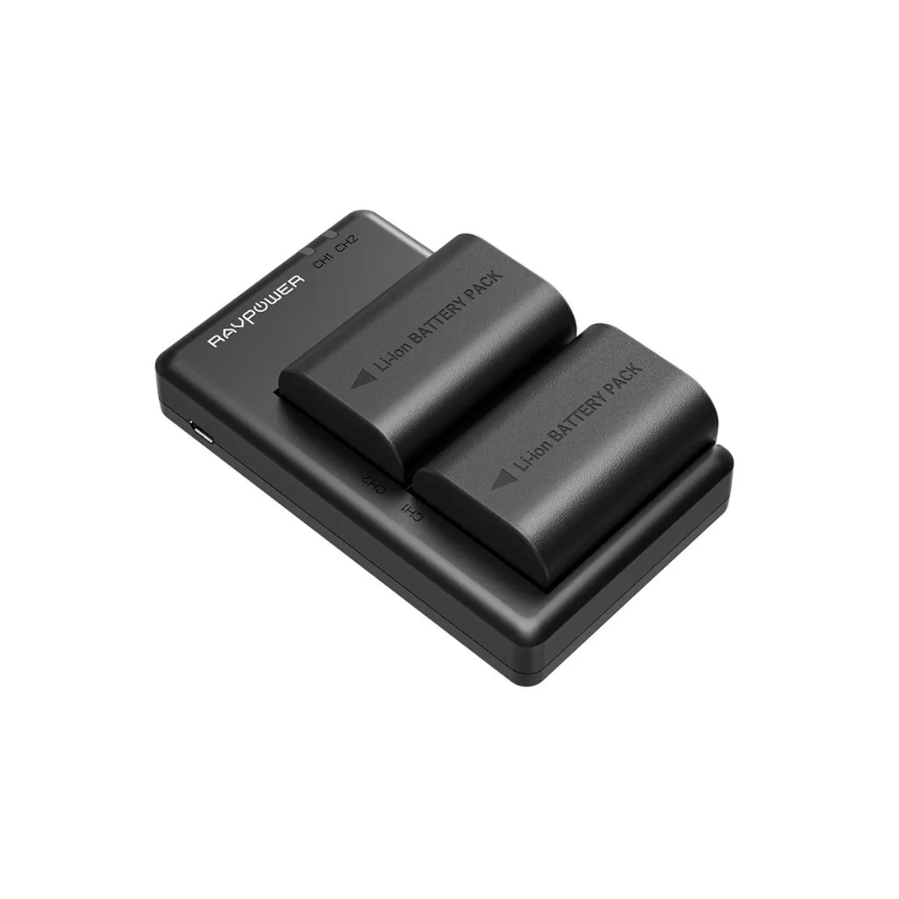 Bộ 2 Pin + Hub sạc Ravpower Canon LP-E6, LP-E6N,