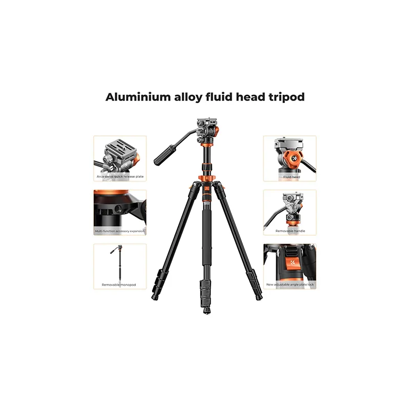 K&F Concept K234A7 FH-03 Fluid Head KF09.136 2