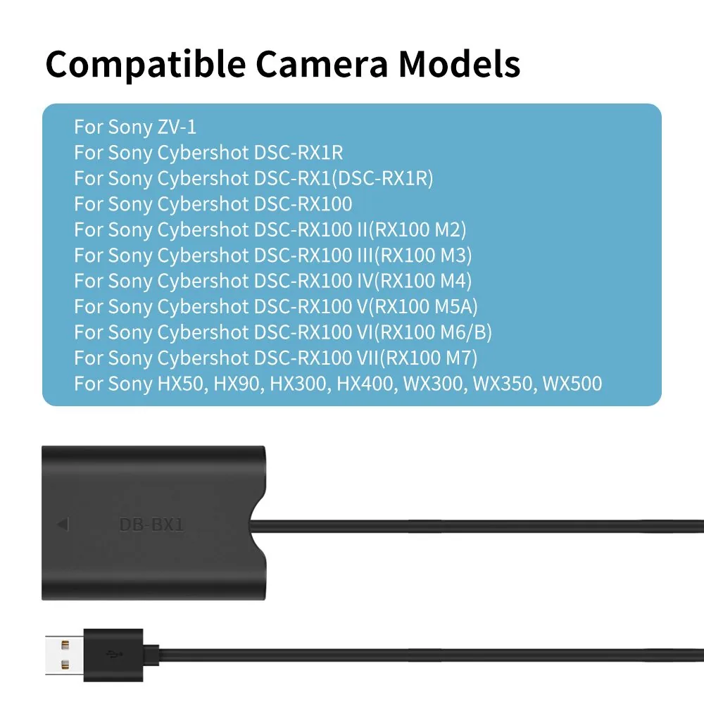 Kingma USB-A power adapter dummy battery to NP-BX1 dummy battery for indoor or outdoor shooting 3