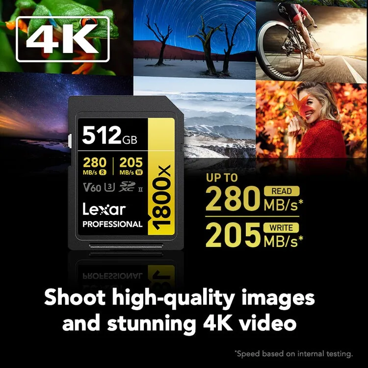 Lexar 512GB Professional 1800x UHS-II SDXC 8