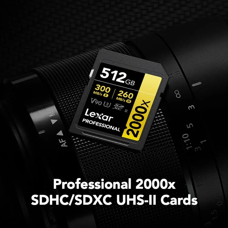 Lexar 512GB Professional 2000x UHS-II SDXC 2