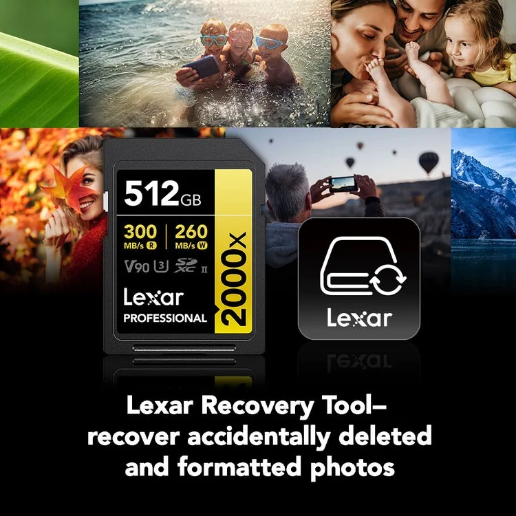 Lexar 512GB Professional 2000x UHS-II SDXC 3
