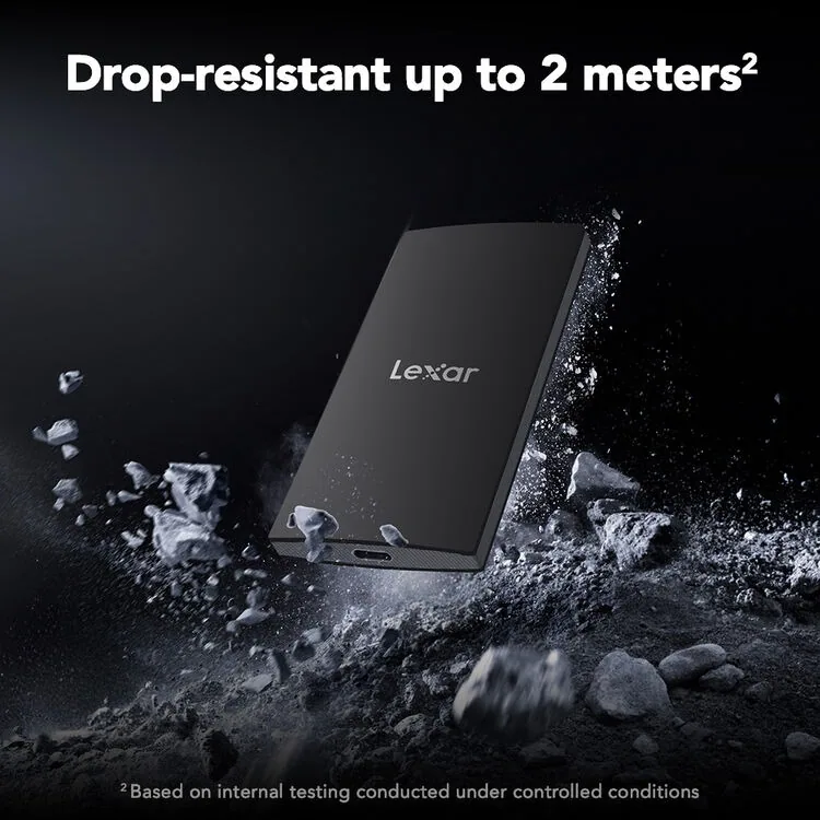 Lexar SL300 Portable SSD，1TB，BLACK, up to 1050MB/s read, up to 1000MB/s write 7
