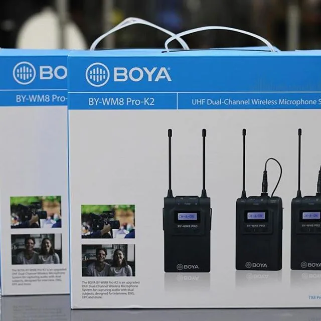 MICRO THU ÂM WIRELESS UHF BOYA BY-WM8 PRO-K2 (BỘ THU 2 MICRO) 2