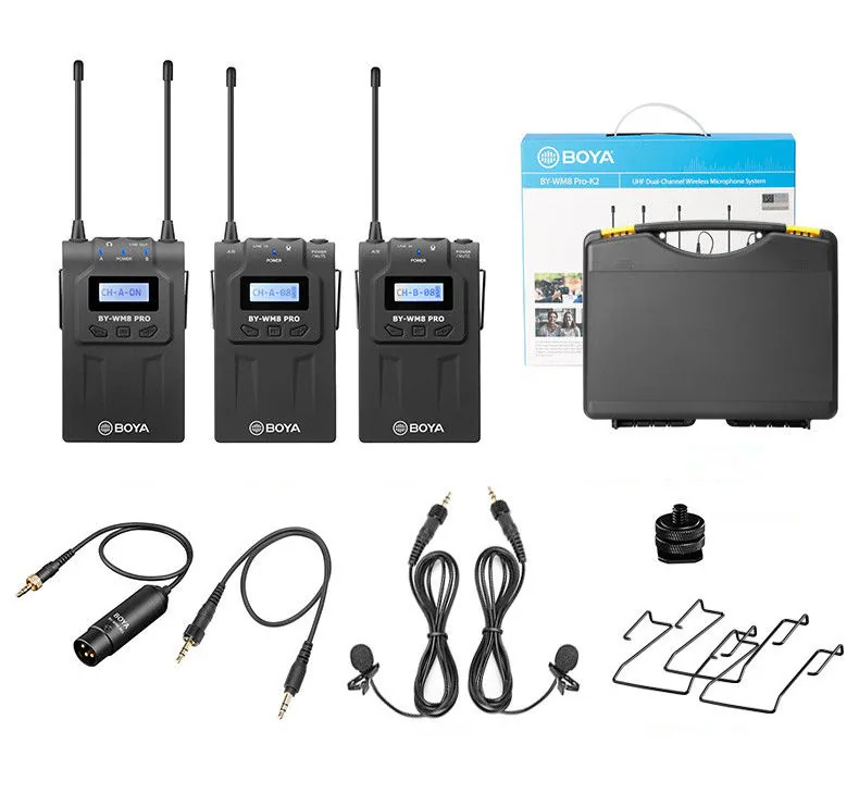 MICRO THU ÂM WIRELESS UHF BOYA BY-WM8 PRO-K2 (BỘ THU 2 MICRO) 3