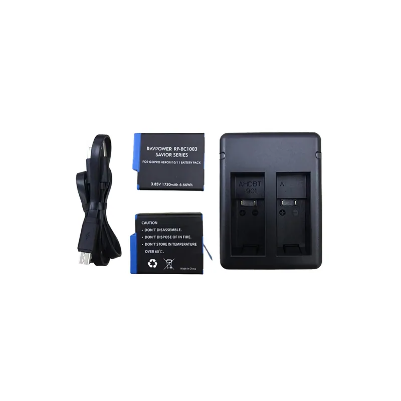 Bộ 2 Pin + Hub sạc Ravpower cho Gopro 9/10/11/12