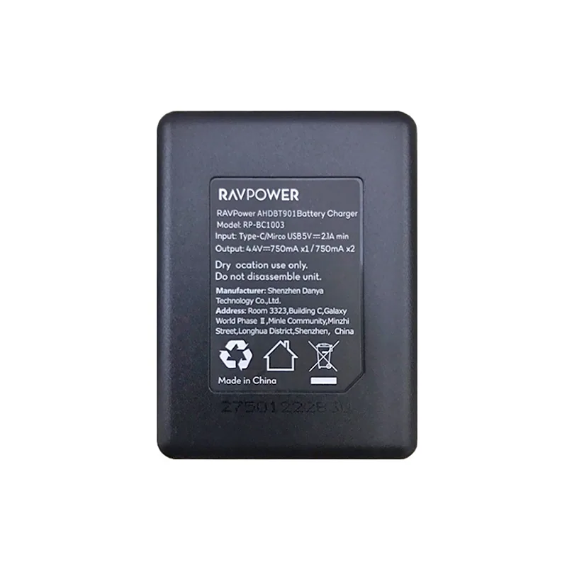 Bộ 2 Pin + Hub sạc Ravpower cho Gopro 9/10/11/12 4
