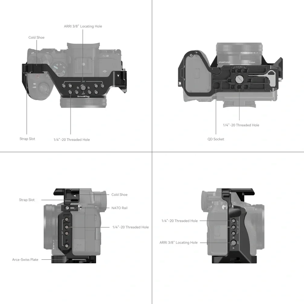SmallRig Full Camera Cage for Sony Alpha 7R V/Alpha 7 IV/Alpha 7 S III/Alpha 1/Alpha 7R IV 3667B 4