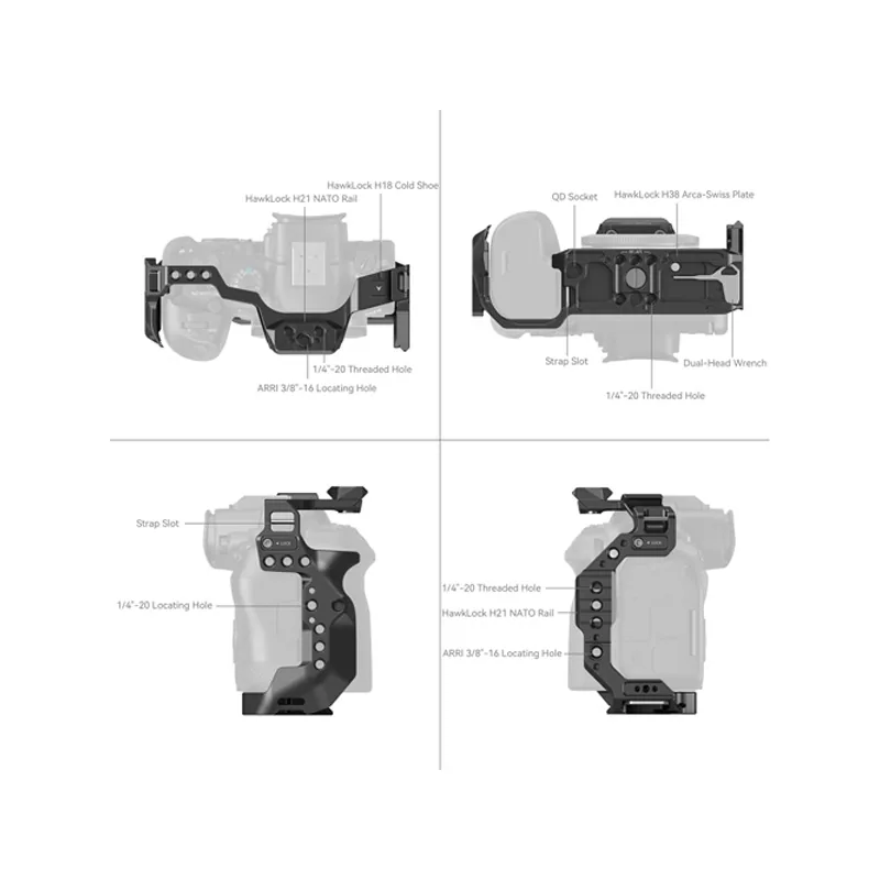SmallRig HawkLock Quick Release Cage Cho Canon EOS R6 Mark II (4159B) 4