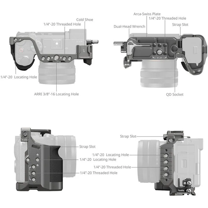 SmallRig HawkLock Quick Release Cage Kit with Silicone Handle for Sony a7C II & a7CR (5198) 7
