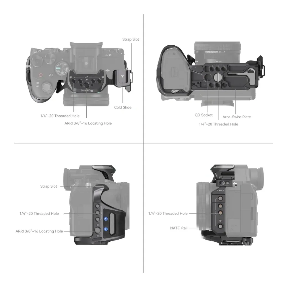 SmallRig “Rhinoceros” Advanced Cage Kit for Sony Alpha 7R V / Alpha 7 IV / Alpha 7S III 3710 4