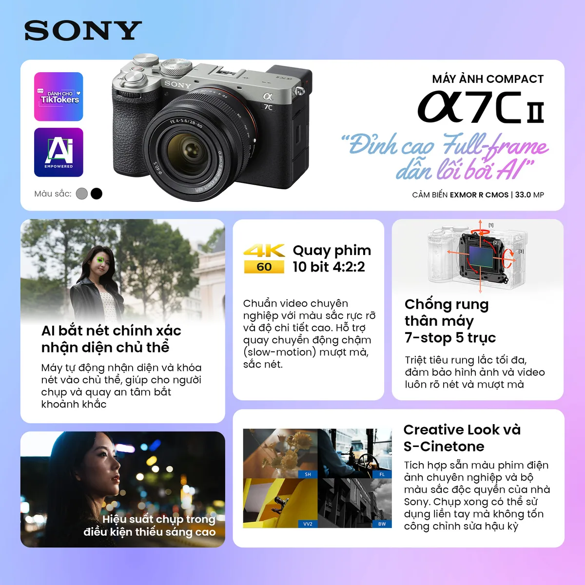 Sony A7C II Body (Chính hãng) (Đen/ Bạc) 2