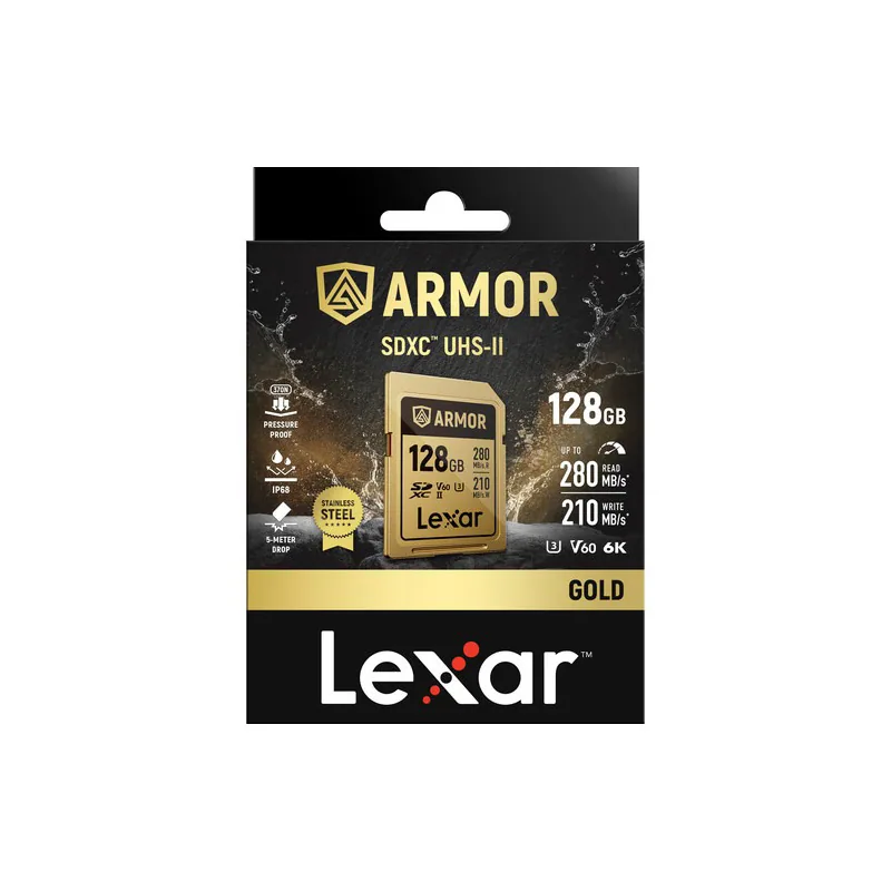 Thẻ nhớ Lexar 128GB ARMOR GOLD PRO UHS-II SDXC Card V60 3