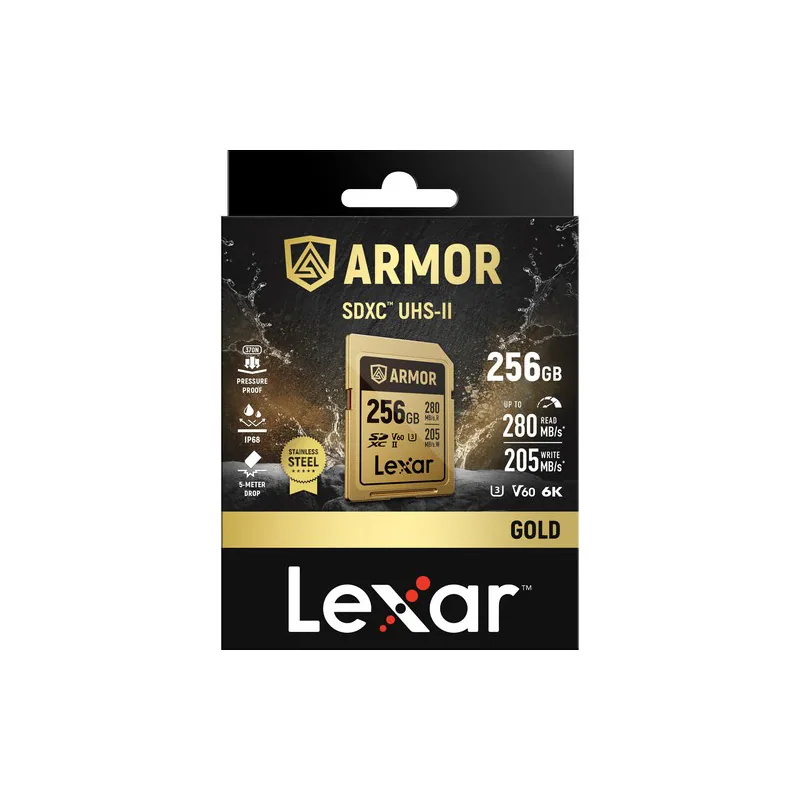 Thẻ nhớ Lexar 256GB ARMOR GOLD PRO UHS-II SDXC Card V60 3