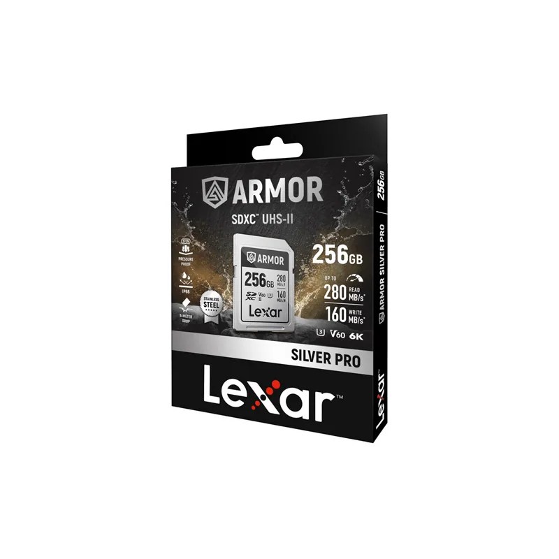 Thẻ nhớ Lexar 256GB ARMOR SILVER PRO UHS-II SDXC Card V60 4