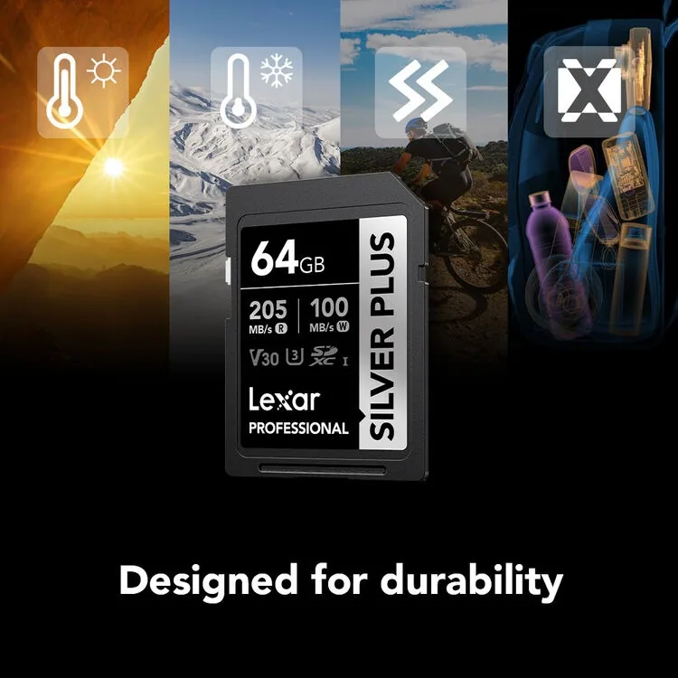 Thẻ Nhớ Lexar 64GB Professional SILVER PLUS UHS-I SDXC 9