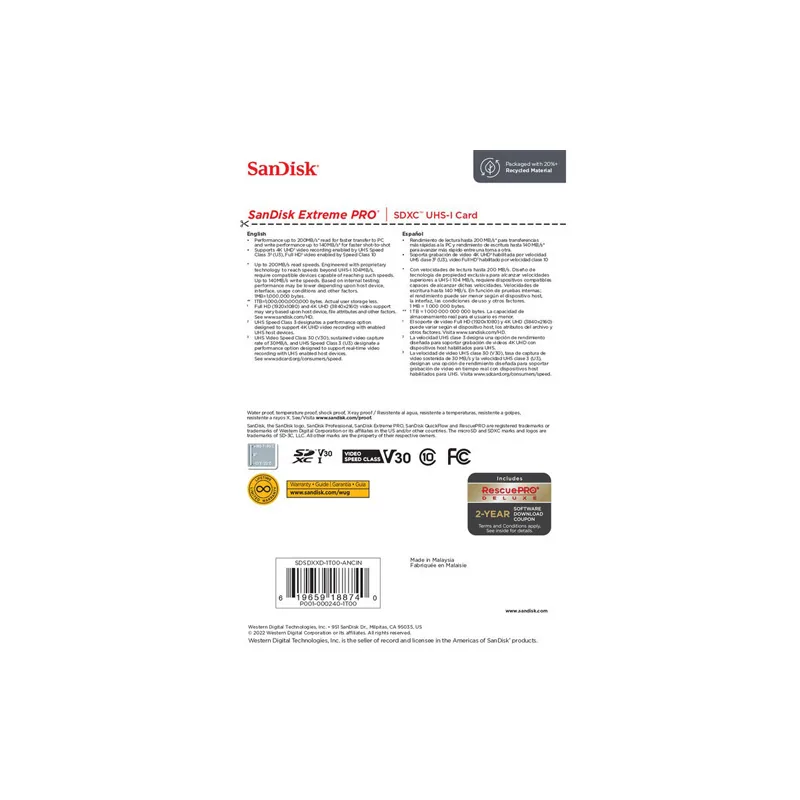 Thẻ Nhớ SanDisk 1TB Extreme PRO UHS-I SDXC 5